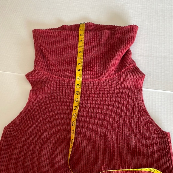 Loft outlet lounge dark red sleeveless turtleneck sweater tunic  women’s size M - Picture 10 of 10